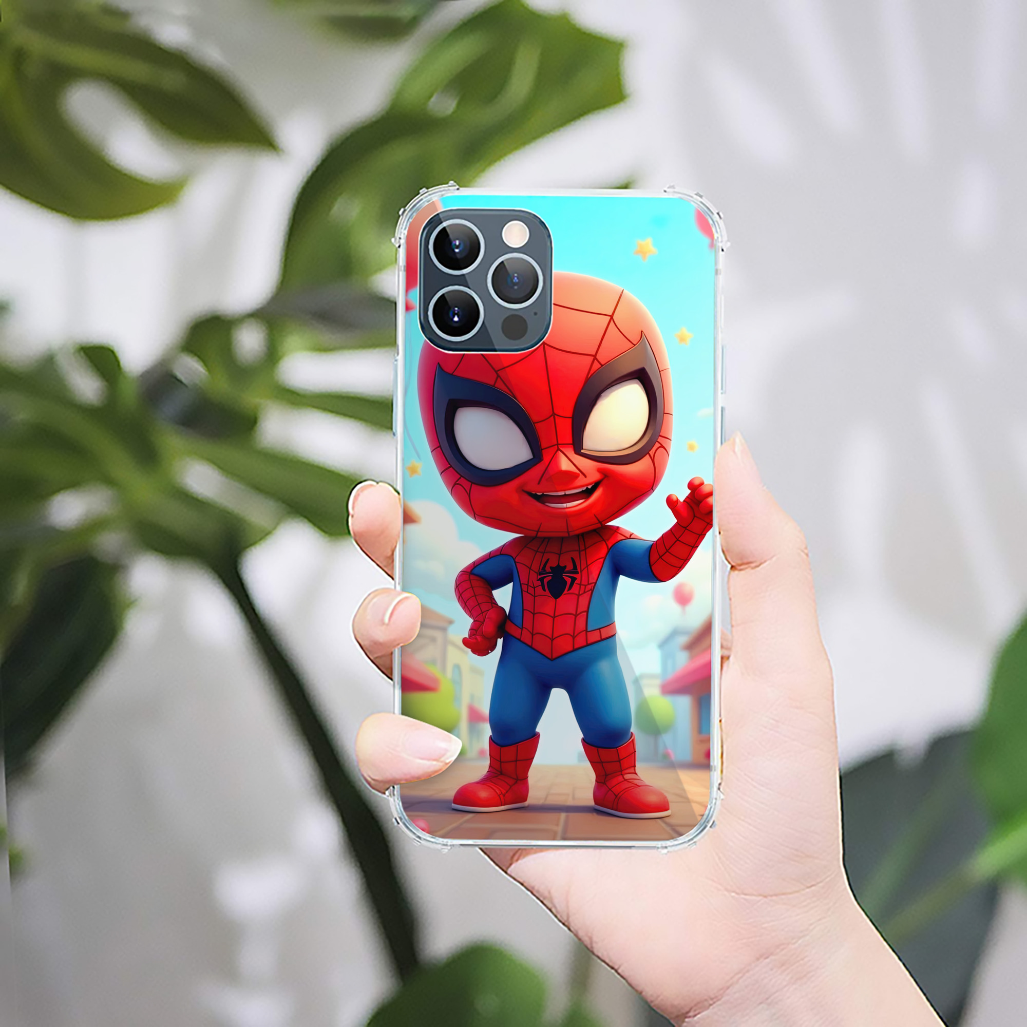 （画像用） Spider Man スパイダーマン 【iPhone 12シリーズ対応】透明スマホケース（クリアソフトケース）